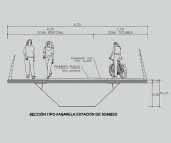 Dibujo con la secci�n tipo de la pasarela frente a la casa de bombeos
